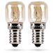 HEITECH Promotion GmbH HEITECH Ovenlamp 2-pack 15W E14 - Ovengloeilamp hittebestendig tot 300 graden voor oven, grilloven, magnetron - ovenlamp met T22-capsule, 75 lumen en 2600K