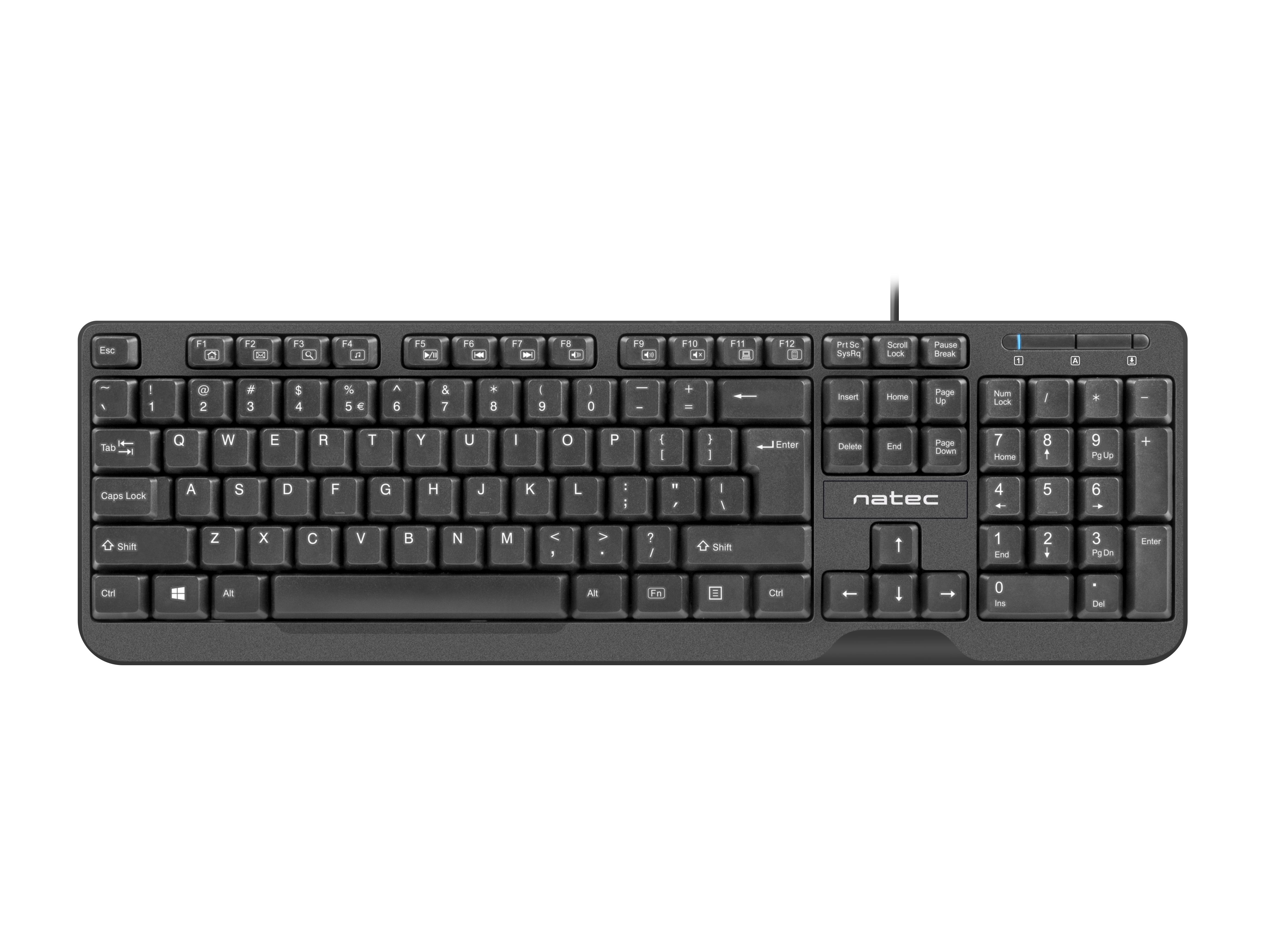 NATEC TROUT - Bedraad USB Toetsenbord - QWERTY US International - Zwart