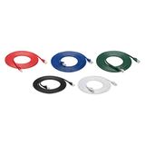 Amazon Basics Cat6 Ethernetkabel met lipbeschermer, RJ45, 3 m, 5 stuks, zwart, rood, blauw, wit, groen