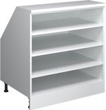 Vicco Rion Schuin dak kast – 80 x 81.8 cm met 4 compartimenten, kastromp 60 cm diepte Wit
