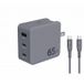 BIG BEN FPCS65WACCTRAVELRG 65W USB-C Power Delivery GaN Reisoplader - Grijs