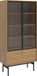 Selsey - OLAR - Hoge Olar vitrine met twee lades - 85 cm - Natuurlijke hickory