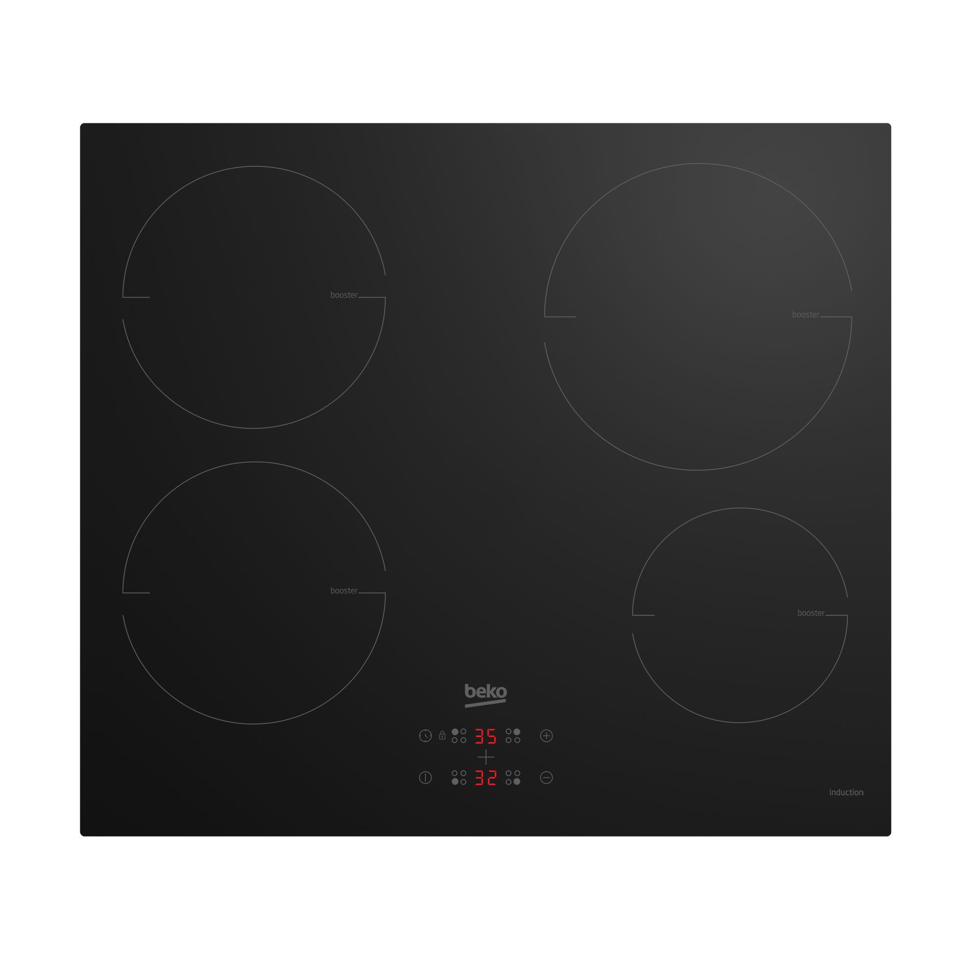 Beko HII64400MT - 60 cm Induction Hob - Black - Built-in