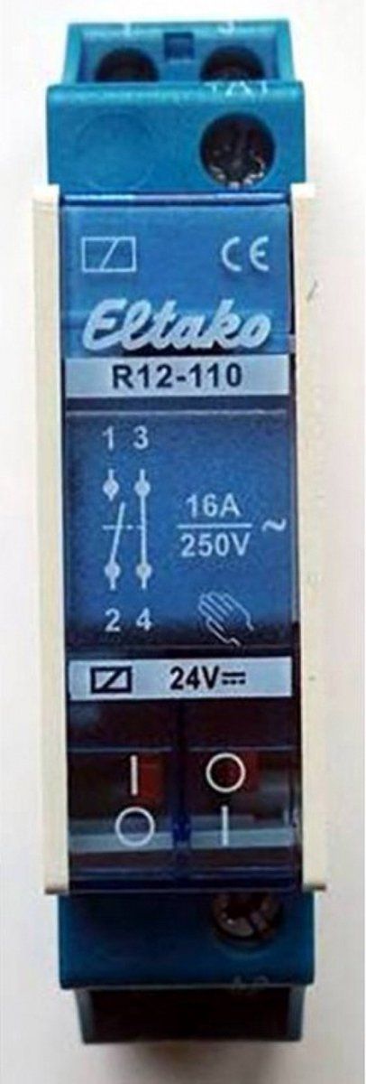 Eltako R12-110-24V DC Schakelrelais 24V 8A 1 sluiter, 1 kachel