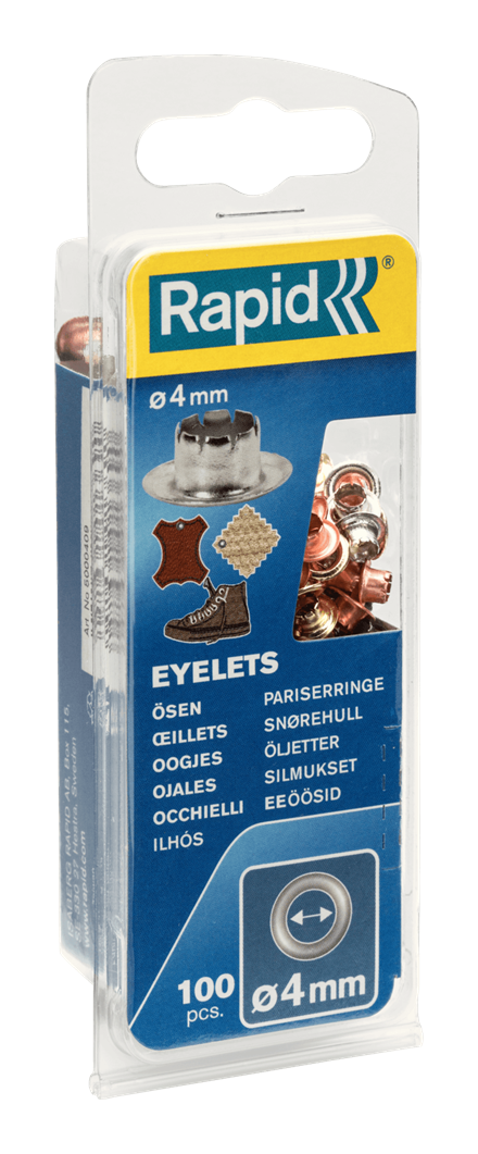 Rapid 5000409 - Rijggaten, dichtingsringen & gespen - Roestvrijstaal - Goud, Zilver - 100 stuks