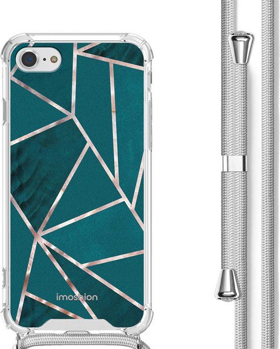 iMoshion Hoesje iPhone SE (2022/2020) / 8 / 7 - Back Cover - Petrol Green Graphic