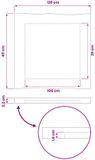 vidaXL Tafelblad Wit Glas 120 x 40 x 3 cm