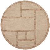 Flair Rugs hoogpolig ronde wollen vloerkleed 160x160 cm - naturel