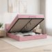 vidaXL Ottoman Bed with Mattress and Headboard, Pink, 160 x 200 cm, Velvet