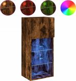 vidaXL Tv-meubel met LED-verlichting 40,5x30x90 cm gerookt eikenkleur