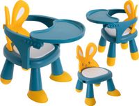 ikonka Edutoys Baby Kinderstoel - Eetstoel - Konijn - Blauw / Geel