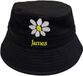 Rock Off James - Yellow Logo White Daisy Bucket Hat / Vissershoed - L/XL - Zwart