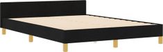 vidaXL Bedframe met hoofdeinde Zwart 160 x 200 cm Stof