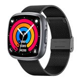 Knauermann NEO 2 (2025) - Zwart vierkant gezondheidshorloge - ECG - HRV-functie - BT Bluetooth - Slaapapneu - Bloeddruk - Milanese band