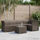 vidaXL 5-Zits Tuinbank Rattanlook PP Lichtgrijs