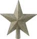 Decoris kerstboom piek - ster vorm - olijf groen - glitter - 19 cm - kunststof