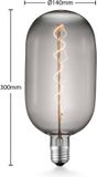 Lucande - E27 LED-lamp - Glas - Rookglas - 4W - Warm wit licht