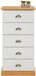 Commode PARIS with 5 drawers and shell-shaped handles in white/brown