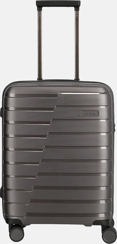Travelite Air Base Handbagage Koffer - 55x39x20cm - Grijs - Hardcase - TSA Slot - 4 Wielen