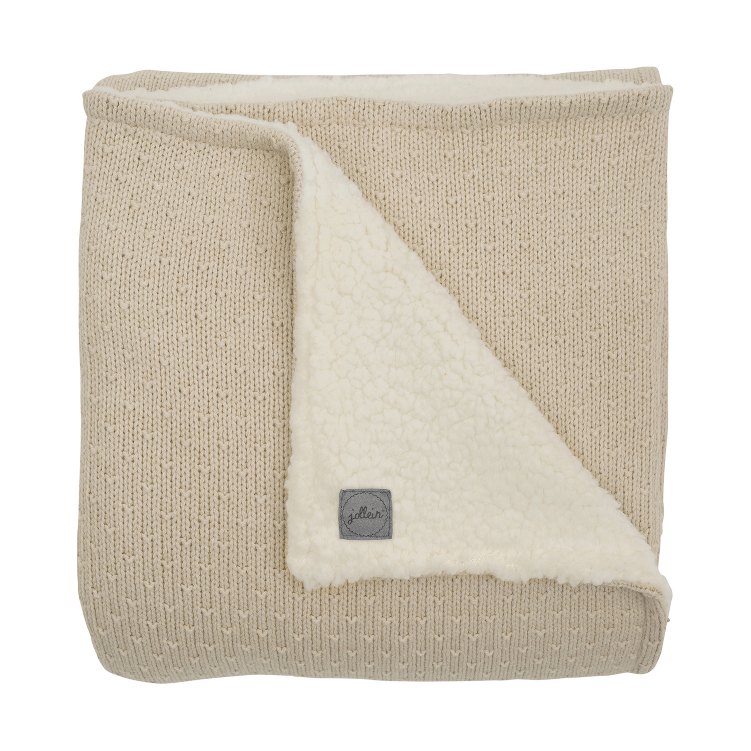 Jollein Bliss Knit Teddy Ledikantdeken Nougat 100 x 150 cm beige