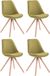 CLP Toulouse Set van 4 stoelen - Rond - Stof groen natura