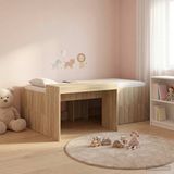 vidaXL Kinderhoogslaper met bureau, Sonoma eiken, 90 x 200 cm