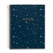Miquelrius - Notebook A5 (148 x 210 mm), liggend gelinieerd 7 mm, 120 vellen 70 g/m², kartonnen omslag met gouden details, 4 gekleurde strepen, koperen spiraal, collectie Midnight Secrets