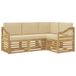 vidaXL - Extérieur - canapé - set - 4 - pce - Blanc - et - Beige - Polyester