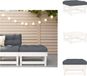 vidaXL Tuinvoetenbank - Massief grenenhout - Wit - 61 x 60.5 x 30 cm - Gelat ontwerp - Tuinbank