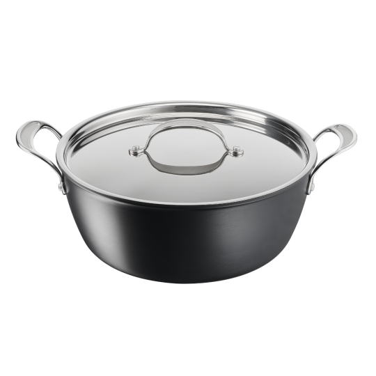 Tefal H9125444 Steelpan - 30 cm - Zwart/Zilver