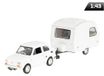 Fiat 126p met aanhanger "Niewiadów Camping", blanc