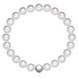 Rafaela Donata Dames Armband van 925 zilver met synthetische parels, 19 cm, wit