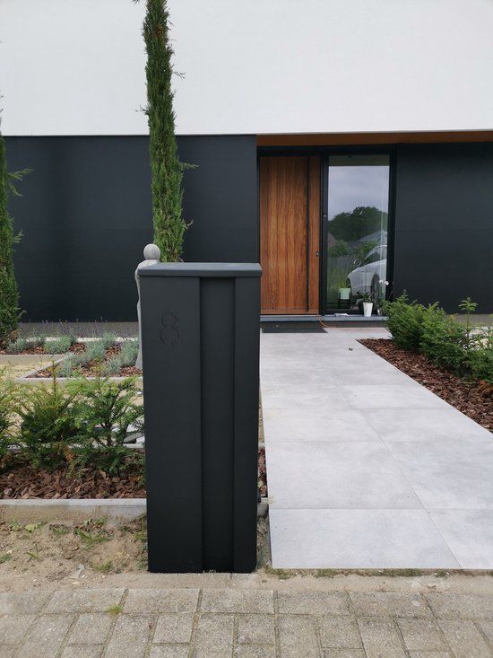Collu Brievenbus Zwart 350x350x1000mm - Kunststof - Vrijstaand - Met slot