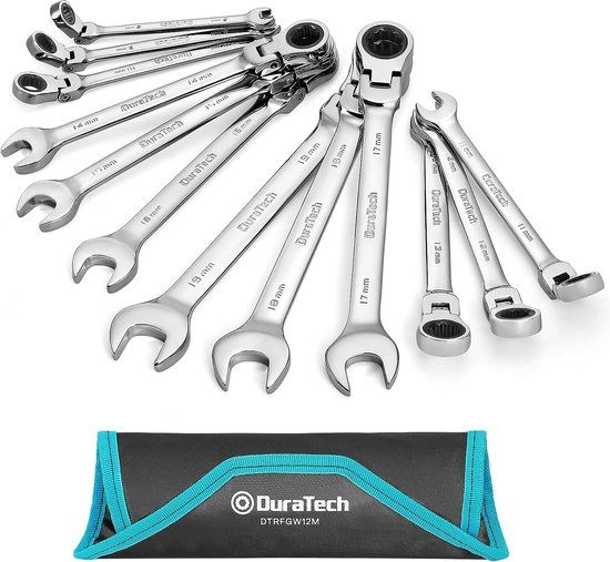 DURATECH 12-Piece Ratchet Spanner Set, 8-19 mm