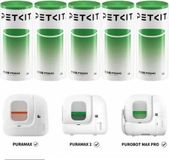PETKIT Afvalzakken voor kattenbak, 8 liter, 20 stuks per rol, groen, met trekkoord