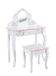 Teamson Kids Houten Kaptafel Kinderen - Tafel en Stoel Set - Zwanenmeer Ontwerp - Wit/Roze