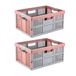 keeeper Vouwkrat lea, stevig, professioneel, met zacht aanvoelende handgrepen, 48,5 x 35 x 23,5 cm, 32 l, rood (Nordic Red), 2 stuks