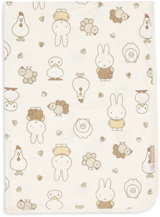 Jollein Baby Deken Wieg - 75x100cm - Jersey - Miffy Family Farm