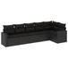 vidaXL Loungeset met Kussens, Zwart, Poly Rattan