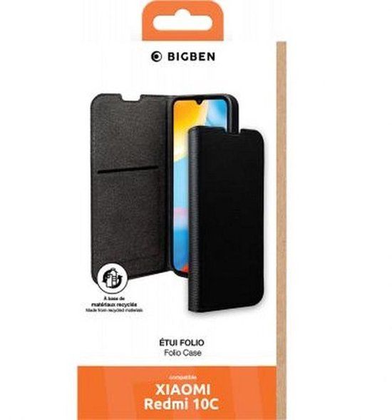 Bigben Connected, Book Case voor Xiaomi Redmi 10C, Zwart