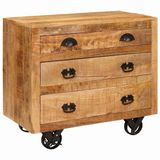 vidaXL Bijzetkast met lade Bruin 70 x 38 x 63 cm massief mangohout