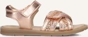 Ton & Ton Meisjes Platte sandalen - Sabrine - Bronskleurig - Textiel - Maat 25