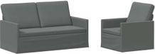 vidaXL Canapé 2 places Gris foncé Tissu