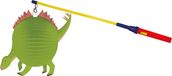 Merkloos Lampionstokje 50 cm met Dino Lampion - Groen - D25 cm