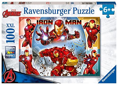 Ravensburger - Iron Man-puzzel, 100 stukjes XXL, aanbevolen leeftijd 6 jaar