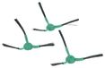 vhbw 3x brosse latérale compatible avec iRobot Roomba Combo Essential Y011040, Y0110, 2 aspirateur robot - jeu de brosses de nettoyage, noir / vert, 3 bras