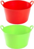 Forte Plastics Voordeelset - 2x 56L Flexibele Emmers/Wasmanden - Rood & Groen