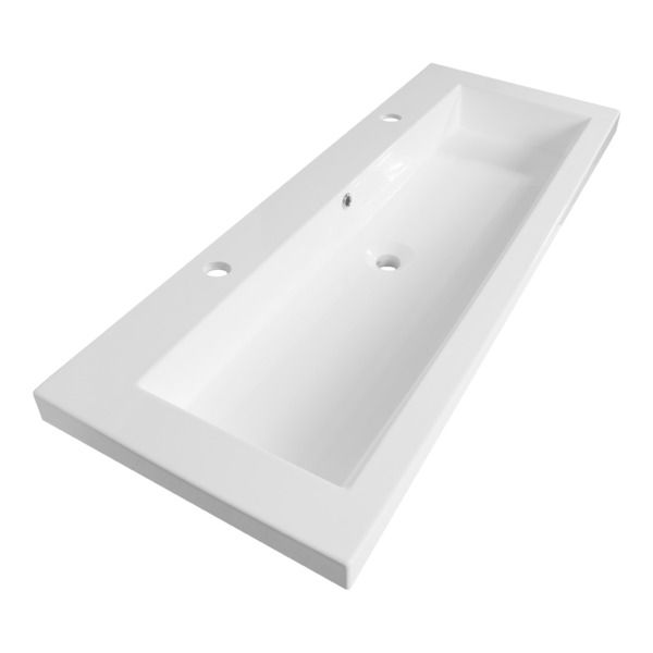 Saniclass Foggia Meubelwastafel - 120x46x5cm - Glanzend Wit