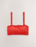 Next Dames Gesmokte Bandeau Bikinitop Rood