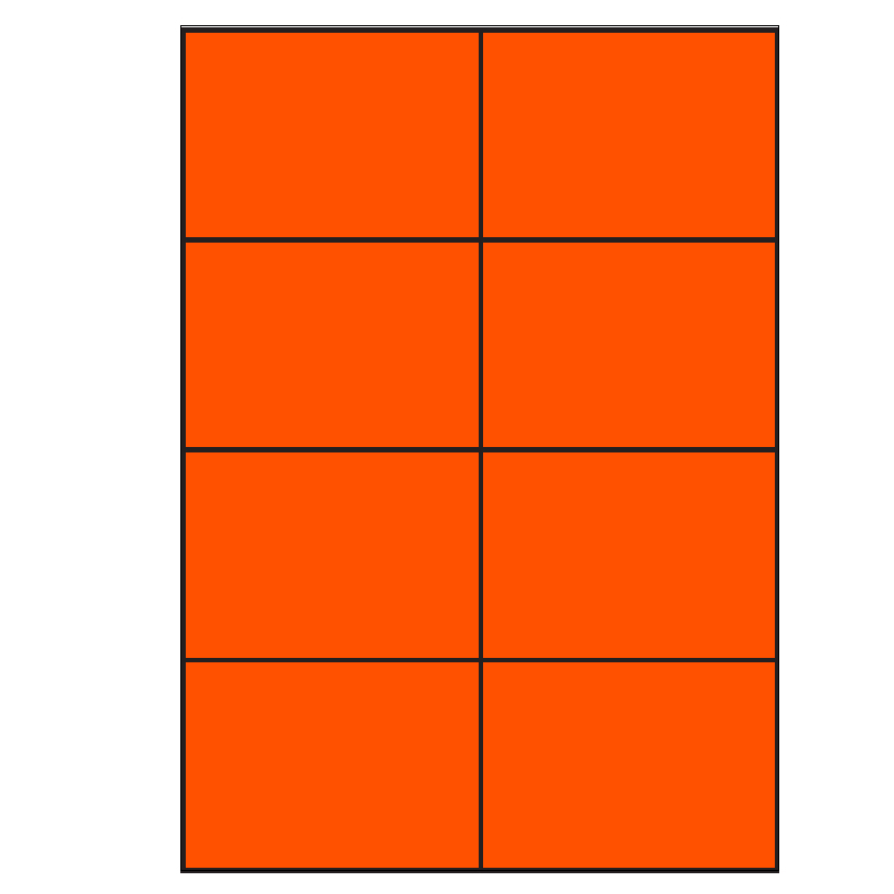 - Oranje A4 etiketten 105 x 74 mm 100 vel